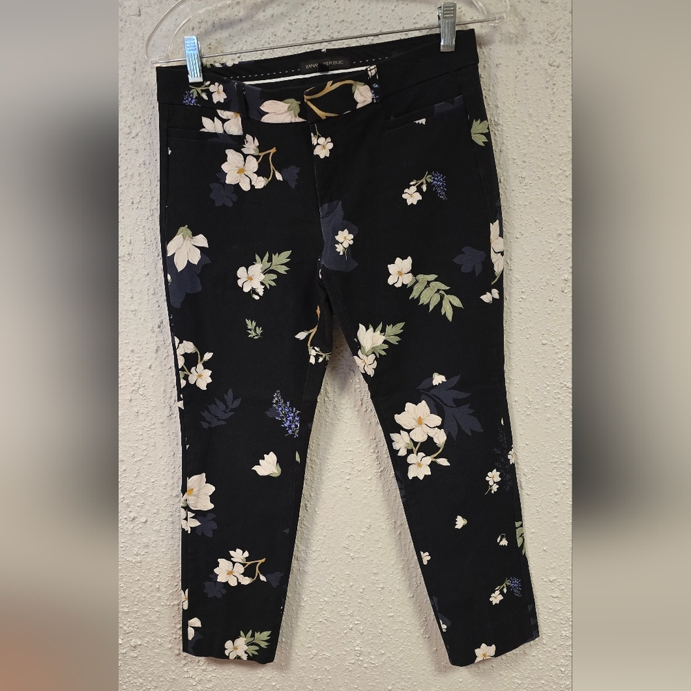 Banana Republic Black Floral Trousers